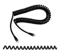 RIIEYOCA Cable de telecomunicaciones RJ12, 6P6C macho a macho, cable recto, cable de resorte retráctil, extensible hasta 1,5 m