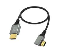 RIIEYOCA Cable Mini HDTV a HDTV 2.1 8K@60Hz 48Gbps, codo de 90 grados hacia la izquierda y la derecha, compatible con ordenadores portátiles, videocámaras, etc. (Derecha, 0.5M)