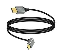 RIIEYOCA Cable Mini HDTV a HDTV 2.1 8K@60Hz 48Gbps curvado 90 grados hacia arriba, compatible con ordenadores portátiles, videocámaras, etc. (arriba, 1M)