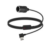 RIIEYOCA Cable USB A a 12V para Encendedor de Cigarrillos, Adaptador Hembra USB A a Encendedor de Cigarrillos en ángulo Recto de 90 Grados para Cámara de Salpicadero, Detector de Radar, GPS (0,7M)