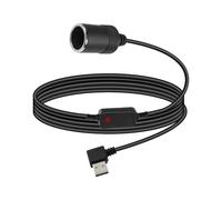 RIIEYOCA Cable USB A a 12V para Encendedor de Cigarrillos, Adaptador Hembra USB A a Encendedor de Cigarrillos en ángulo Recto de 90 Grados para Cámara de Salpicadero, Detector de Radar, GPS (1,2M)