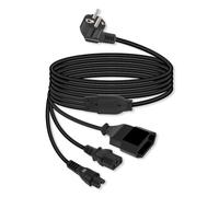 RIIEYOCA Cavo di Prolunga da 1 a 3, 90 Gradi EU4,8 mm Spina su Spina EU4,0 mm Tipo C, Prolunga di Contatto di Protezione C5, C13 (1,5M)