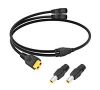 RIIEYOCA DC 8 mm Y Branch Cable adaptador paralelo, 14 AWG 8 mm hembra a XT60 hembra Panel solar Power DC 8 mm Plug, con convertidor DC 5.5x2.5 mm, para estación de energía portátil Panel solar (3ft)