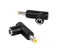 RIIEYOCA DC 90 grados 5525 mm hembra Jack a 5521 mm macho Plug ángulo recto Dc conector adaptador (2 piezas)