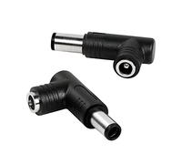 RIIEYOCA DC 90 grados 5525mm hembra Jack a 7,4 mm macho Plug ángulo recto Dc adaptador de conector de alimentación (2 piezas)
