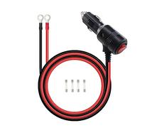 RIIEYOCA Encendedor de cigarrillos macho a O Terminal de anillo de cable del arnés con el interruptor ON/OFF, 12V-24V de alta resistencia 16AWG 15A fusible de protección de cable de alimentación (1M)