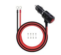 RIIEYOCA Encendedor de cigarrillos macho a O Terminal de anillo de cable del arnés con el interruptor ON/OFF, 12V-24V de alta resistencia 16AWG 15A fusible de protección de cable de alimentación (2M)