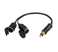 RIIEYOCA Enchufe múltiple para encendedor de cigarrillos de automóvil, divisor de 2 enchufes Adaptador de encendedor de cigarrillos de 12V / 24V Cable de extensión de enchufe macho a hembra,40CM