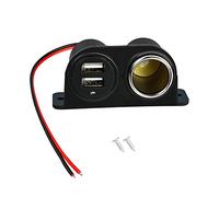 RIIEYOCA - Enchufe para encendedor de cigarrillos USB 12V, divisor de mechero con doble toma de corriente USB y luz LED, para coche, camión, autocaravana, teléfono, puerto USB, etc.