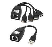 RIIEYOCA Extensor USB concentrador USB de 4 Puertos, conexión de Cable Cat5e/Cat6 de hasta 50 m/165 pies Extensión LAN RJ45, se Aplica para Mouse, Teclado, Impresora, cámara