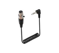 RIIEYOCA Mini XLR de 3 Pines a 3,5 mm TRS Cable en Espiral Corto, 90 Grados 1/8 pulgadas Jack TRS Macho a Mini XLR de 3 Pines Hembra Estéreo Micrófono Cable de Audio (50cm/1.65ft, 3Pin)