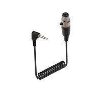 RIIEYOCA Mini XLR de 4 Pines a 3,5 mm TRS Cable en Espiral Corto, 90 Grados 1/8 pulgadas Jack TRS Macho a Mini XLR de 4 Pines Hembra Estéreo Micrófono Cable de Audio (50cm/1.65ft, 4Pin)