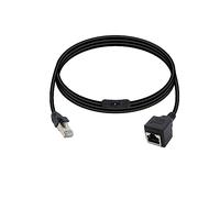 RIIEYOCA RJ45 Cat5e Ethernet Patch Cable Interruptor de encendido/apagado RJ45 macho a hembra de alta velocidad cable de red de Internet LAN con interruptor de desconexión, Negro (50CM/1.6Ft)