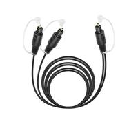 RIIEYOCA Splitter de Audio Óptico Digital 1 en 2 Salidas, Cable Toslink de Fibra Óptica 1 Enchufe a 2 Enchufes para Cine en Casa, Reproductor de Blu-ray, Sistema Estéreo (2m)