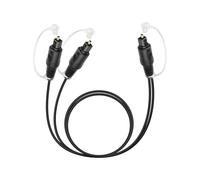 RIIEYOCA Splitter de Audio Óptico Digital 1 en 2 Salidas, Cable Toslink de Fibra Óptica 1 Enchufe a 2 Enchufes para Cine en Casa, Reproductor de Blu-ray, Sistema Estéreo (1m)