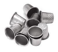 Riiichflowshop 10 Piezas de dedales de Varios tamaños Protector de Dedos Herramienta de Costura Hecha a Mano Acero Inoxidable Plateado