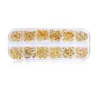 Riiichflowshop 12 Rejillas/Caja Brillo Mixto Océano Dorado Metal Decoración de Uñas Relleno Pequeña Estrella de Mar Estrella para Concha para Sun Co Metal