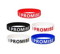 Riiichflowshop 5 Piezas/Juego de Pulseras de Colores Surtidos I Promise Pulsera Deportiva de Silicona brazaletes Unisex joyería de San Valentín Regalo para Mujeres Resina
