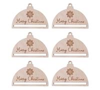 Riiichflowshop 6 Piezas de Cuerda Tejida de macramé con virutas de Madera con Orificio para Decoraciones de árboles de Navidad Adornos de rodajas de Madera sin terminar
