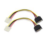 Riiichflowshop Cable Adaptador de extensión de Corriente 2 Piezas de 15 Pines Macho a 4 Pines Hembra para Discos Duros ROM