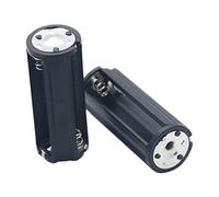 Riiichflowshop Caja de Almacenamiento de batería cilíndrica Negra Soporte para batería 3xAAA Adaptador para Estuche lámpara de luz de plástico