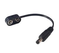 Riiichflowshop Convertidor de Clip de batería de 9 V Cable de alimentación Conector a presión Adaptador de eliminadores de Potencia de 9 voltios para Pedal de Efectos de Guitarra plástico de fácil
