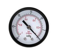 Riiichflowshop Manómetro de vacío Compacto de Rosca BSPT de 1/4 de Pulgada 0~-30 inHg 0~-1 Bar medición de presión de Agua de Alta precisión