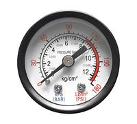 Riiichflowshop Manómetro pequeño Escala de 1/8" con Montaje Posterior roscado para compresor de Aire Fluido hidráulico de 0 a 12 Bar/0 a 180 PSI plástico