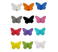 Riiichflowshop Marcadores de Copa de Vino Juego de 12 Silicona para Mariposa Regalo de reconocimiento Decorativo para el hogar Festival Boda Fiesta Diciembre Silicona