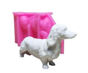 Riiichflowshop Molde de Silicona con Forma de Perro Salchicha Molde de Adorno de Silicona Coleccionable con Forma de Perro Salchicha para decoración de oficinas y cafeterías