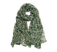 RIIQIICHY Pañuelo Cuello Mujer Verde Fulares para Mujer Elegante Foulard Bufanda Grande Primavera Verano Patrón de Hoja