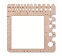 RIIRCSGE Knitting Needle Gauge, medida de aguja para agujas de ganchillo, Regla de calcetines, tarjeta de control cuadrada de madera, herramienta de punto, para medir el grado de tejido, grosor del hi