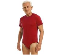 Riismen Bodysuit Amigable Para Cuidador Diseño De Entrepierna Con Botones Para Incontinencia En Adultos Y Necesidades Especiales Rojo XL