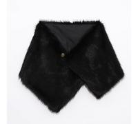 Riismen Chaqueta Vikingo Mitología Nórdica Capa Peluche Faux Pelo Capa Medieval Festivales Renacentistas Accesorio Traje Caliente Un negro Talla única