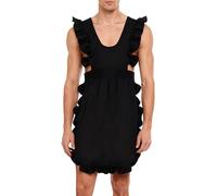 Riismen Delantal Sirviente Sissy Disfraz Transexual Empleada Francesa Delantal Con Volantes Lingería Atuendos Negro M