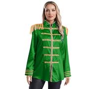 Riismen Disfraz De Sargento De Los Años Traje Sergeant Pepper Halloween Fiesta Temática Chaqueta Manga Larga Atuendos Retro Música Verde 3XL