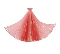 Riismen Faldas Relucientes De Baile De Vientre Para Niñas Traje De Culto De Baile Con Alas Plegadas Con Lazos Para Los Dedos Accesorio De Alas De Ángel Rojo 75cm