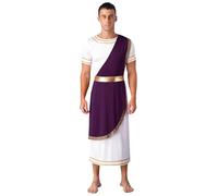 Riismen Hombres Romano Traje Romanos Griego Emperador Túnica Vestido Sayo Adulto Disfraces Para Víspera De Todos Los Santos Carnaval Cosplay Fiesta Temática Púrpura L