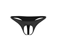 Riismen Hombres Tanga String Liso Bragas Mini Bragas Sissy Ropa Interior Abierta En La Entrega Slips Lencería Negro L