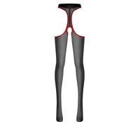 Riismen Medias De Mujer Nylon Transparente Medias Abiertas Ropa Interior Lencería Ropa De Dormir Erótica Lencería Sexy Negro Rojo Talla única