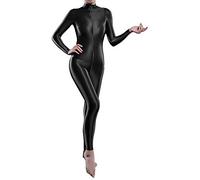 Riismen Mujer Brillante Cuerpo Transparente Medias Enteras Lencería Body Mallas Traje Enterizo Mono Mono Ropa De Club Negro One Size