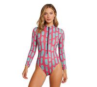 Riismen Mujer Camisa Rashguard Estampada Ropa Baño UPF 50 Traje De Surf Secado Rápido Protectores Rash Surfear Rosa Azul L