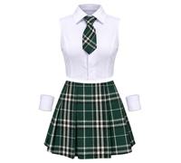 Riismen Mujer Disfraz Estudiante Conjunto Uniforme Escolar Escuela Japonés | Disfraz Lencería Rol,Traje Cosplay Policía Mujer,Uniforme Marinero,Fiestas Temáticas,Halloween,Celebración,Máscara,Fiesta