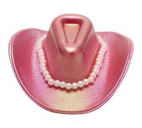 Riismen Neon Brillante Sombrero De Vaquero Espacial Pinza Para El Pelo Holográfico Ala Mini Sombrero Topper Para Fiesta De Carnaval Rosa fuerte A Talla única