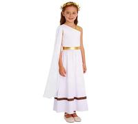 Riismen Niña Toga Griega Niñas Traje De Para Disfraz Griego Antiguo Antigua | Vestido Con Diadema,Disfraz Hada,Conjuntos Griegos Piezas,Juego Roles Dios,Cosplay Filósofos,Fiestas Tema Grecia,De Disfraces