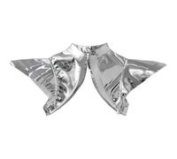 Riismen Ropa De Club Metálica Con Manga Volante Dramática Camisa De Rendimiento Brillante Para Mujeres Para Trabajar En Bares Y Danzar Gogo Plata A L