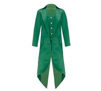 Riismen Traje Steampunk Medieval Para Niños Chaqueta Vintage Abrigo Victoriano Disfraz De Halloween Carnaval Smoking Frac Verde oscuro 5-6 años