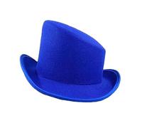 Riismen Unisex Sombrero De Copa Asimétrico De Fieltro Con Ala Vuelta Sombrero Superior Vintage Copa Mago Tocado Carnaval Halloween Cócteles Azul real Talla única