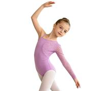Riismen Unitard Baile Niñas Gimnastas Mono Patinaje Sobre Hielo Unitard Ballet Ropa Baile Atlética Lavanda 7-8 años