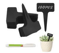Riisoyu 100 unidades de plástico para plantas, etiquetas de plástico para árboles, impermeables, resistentes a la intemperie, con rotuladores para árboles, flores, plantas de semillero